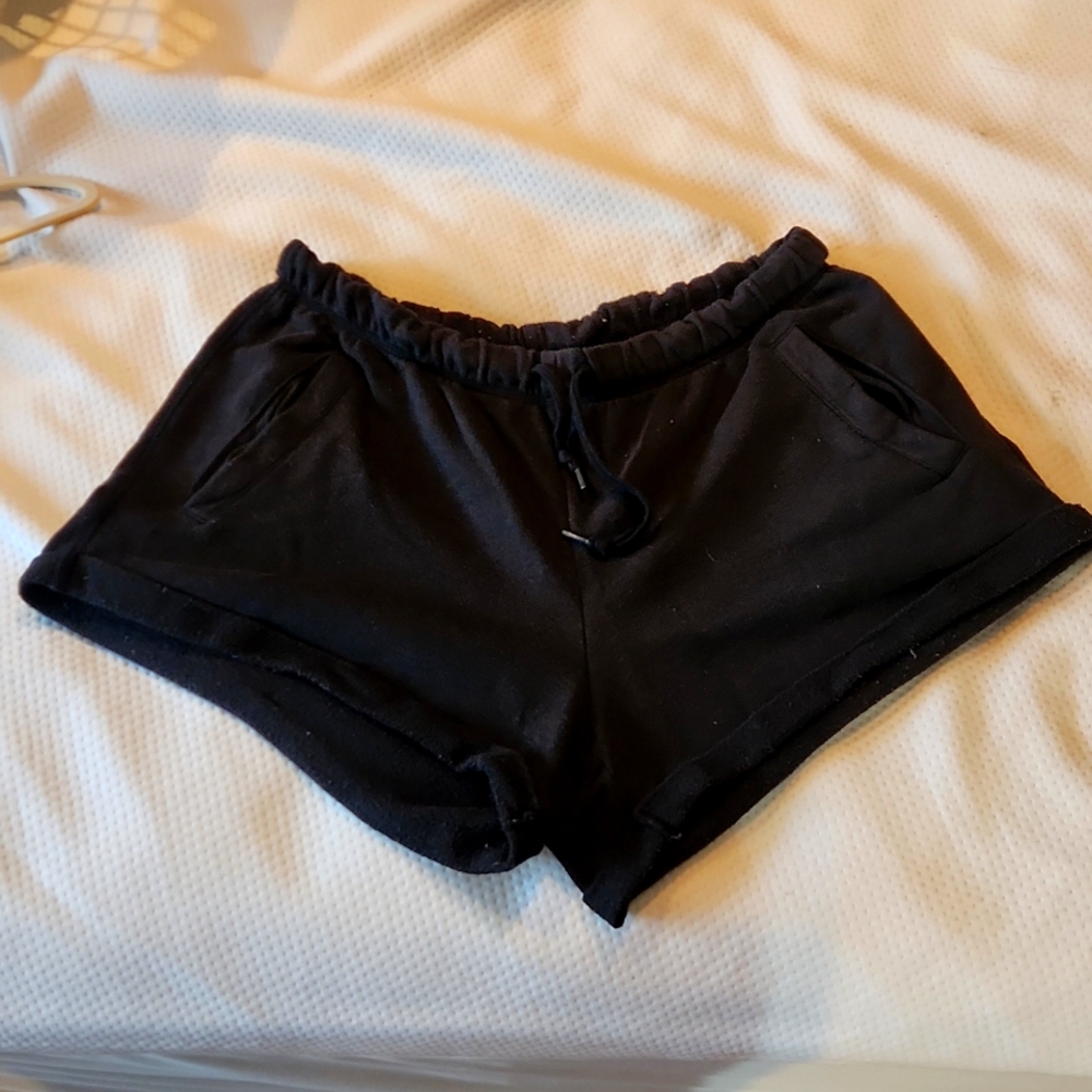 Women's medium, black Pink cotton shorts